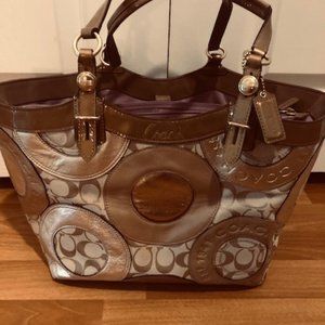 Gold and Silver Coach tote
